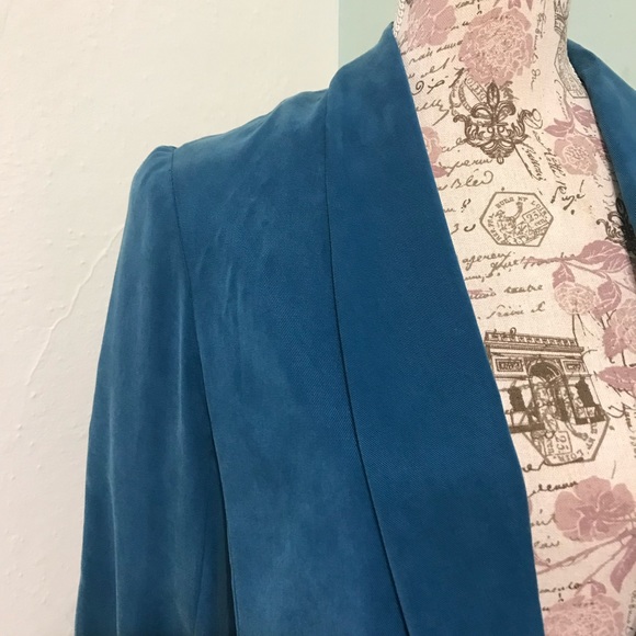 Cartonnier Turquoise One Button Lined Blazer Sz 6 - Picture 2 of 9